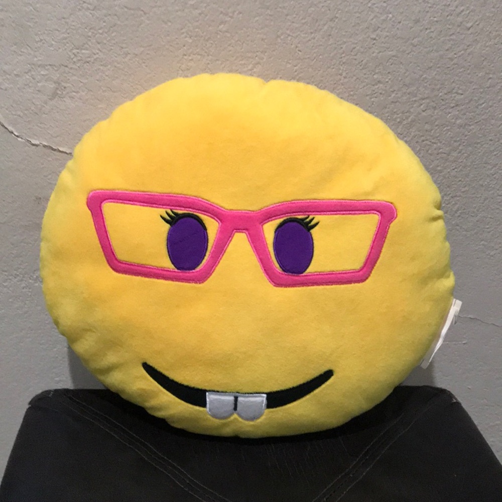 emoji :-) face pillow